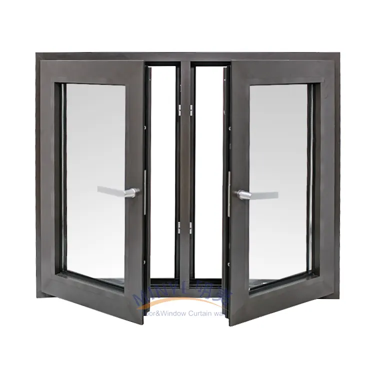 Grande ventilazione quando aperta, guarnizione eccellente, isolamento acustico, finestre a battente in alluminio modelli finestre in alluminio