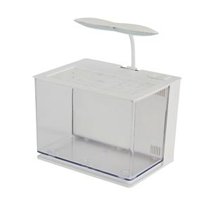 Petit <span class=keywords><strong>aquarium</strong></span> moderne en plastique transparent 7L Réservoir betta en verre écologique avec filtre et lumière LED pour la maison et le bureau - Product Image 4