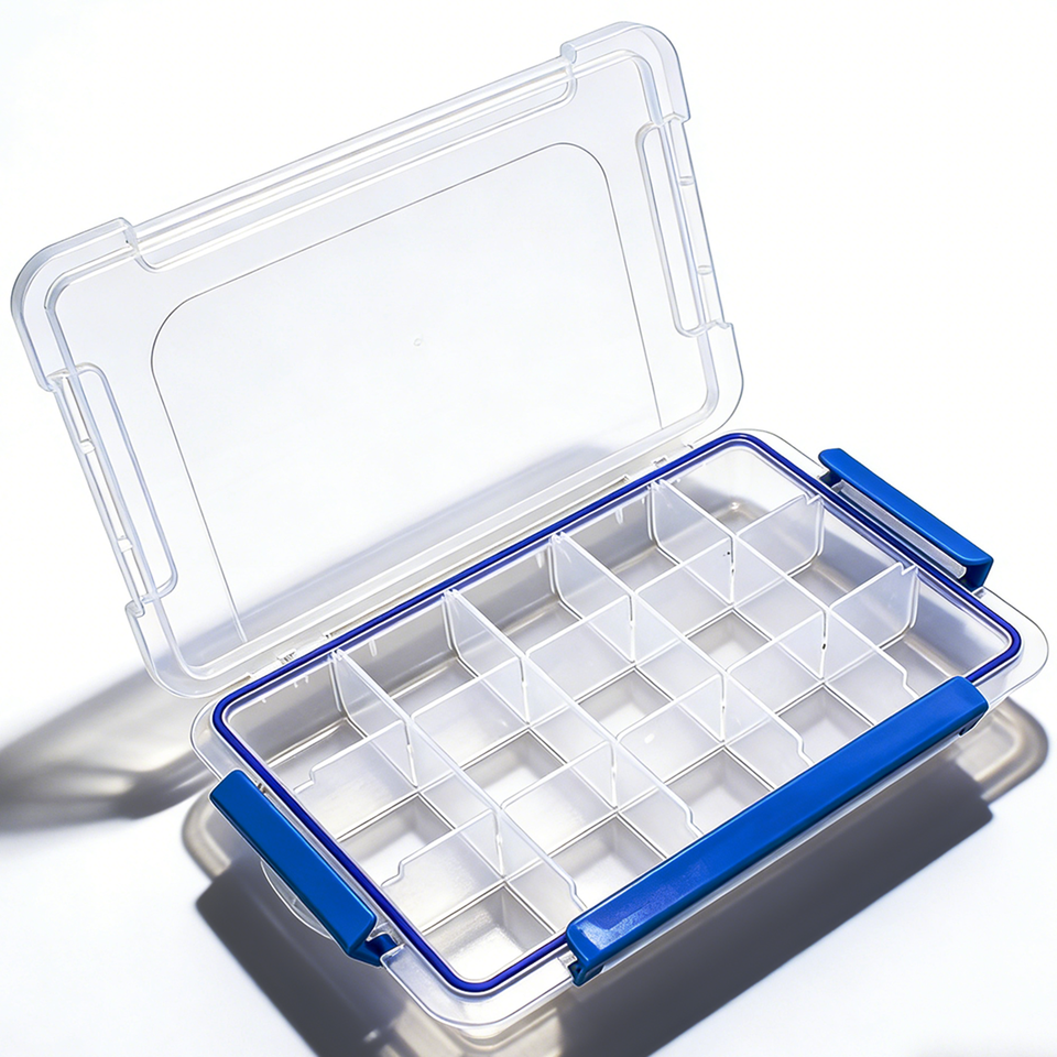 15 Clear Compartments Plastic Storage Box for Crafts Fasteners Sewing ...