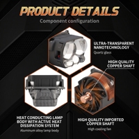 Proyector LED Láser Directo de 3 Pulgadas y 5 Lentes para Faros Delanteros, 118W, Luz Alta y Baja, Súper Brillante, Luces de Proyección Automotrices Bi-Lente para Reequipamiento