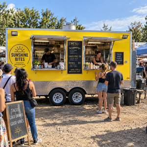 Remorque alimentaire mobile d'extérieur personnalisée pour pizzas, hot-dogs et glaces, avec structure en acier inoxydable résistant à la rouille et alimentation intégrée - Product Image 1