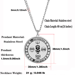 Collier pendentif en acier inoxydable, talisman spécial inspiré du sceau d'Amour spirituel, ange gardien ZEPAR Astaroth - Product Image 3