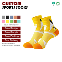 Chaussettes de sport légères, ventilées, colorées, pour la course à pied, à séchage rapide, élastiques, absorbant les chocs