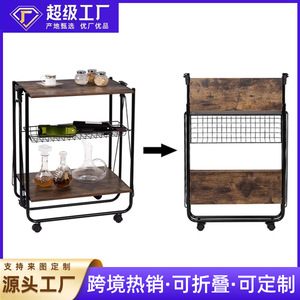 Cross-border wholesale <b>foldable</b> beverage <b>carts</b>, restaurant delivery <b>carts</b>, customizable mobile food <b>carts</b> for hotels, - Product Image 5