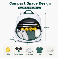 Sac à dos de pickleball avec compartiment à chaussures en nylon pour 2 à 4 raquettes Modèle YS402 40,9x33,5x19,6 cm 790g