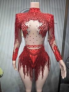 Traje <span class=keywords><strong>de</strong></span> Baile Latino con Borlas, Vestido para Transmisión en Vivo <span class=keywords><strong>de</strong></span> <span class=keywords><strong>Tik</strong></span> <span class=keywords><strong>Tok</strong></span>, Vestido para Espectáculo <span class=keywords><strong>de</strong></span> Baile, Estilo Sexy para <span class=keywords><strong>Chicas</strong></span> - Product Image 6