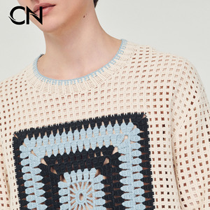 Cainan เสื้อสเวตเตอร์ถักโครเชต์สำหรับผู้ชายผ้าฝ้ายแขนยาวลำลองออกแบบได้ตามที่ต้องการ - Product Image 6