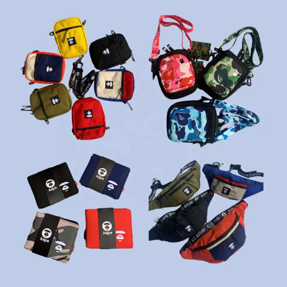 China Factory Unisex Casual Bag BAPE Letter Pattern Printing Fashion Messenger Bag Handbag Sports Backpack