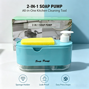 Distributeur de <span class=keywords><strong>savon</strong></span> à <span class=keywords><strong>vaisselle</strong></span> 2 en 1 pour cuisine, pompe à <span class=keywords><strong>savon</strong></span> manuelle avec support pour éponge, distributeur de <span class=keywords><strong>liquide</strong></span> <span class=keywords><strong>vaisselle</strong></span> pour évier de comptoir - Product Image 3