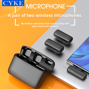 CYKE <span class=keywords><strong>Micro</strong></span> <span class=keywords><strong>Cravate</strong></span> <span class=keywords><strong>Sans</strong></span> <span class=keywords><strong>Fil</strong></span> Double Portable Mini, Microphone avec Clip de Col et Station de Recharge <span class=keywords><strong>pour</strong></span> <span class=keywords><strong>iPhone</strong></span> J13 - Product Image 4