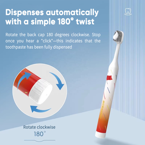 Cepillo de Dientes Giratorio Todo en Uno con Cerdas Suaves Reutilizables, Libera Pasta de Dientes Automáticamente, Compacto para Viajes y Uso en Hoteles - Product Image 2