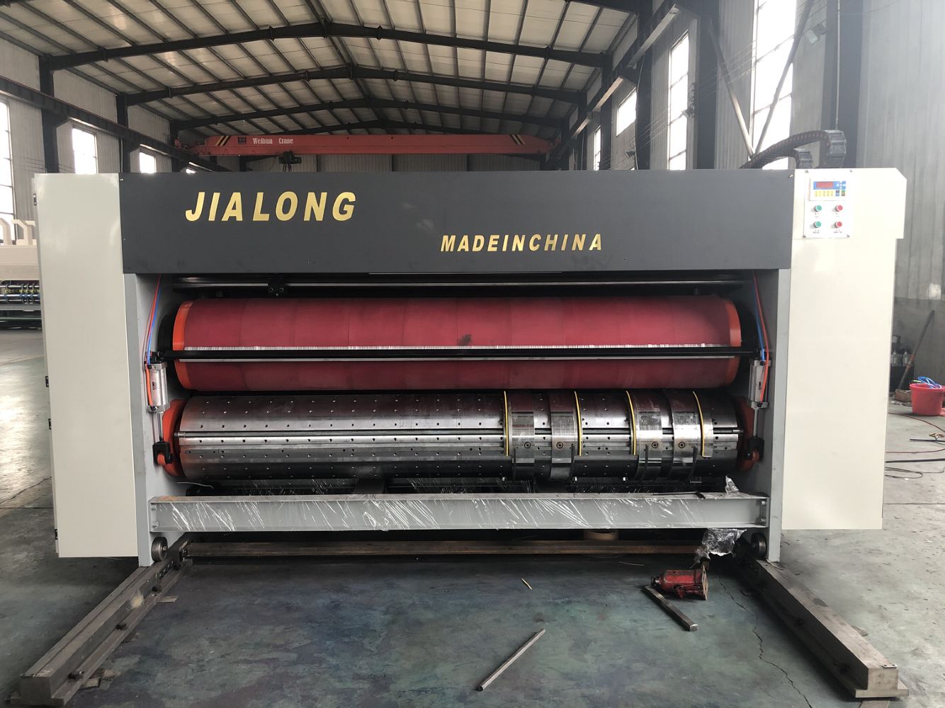 Высококачественный полуавтоматический картонный принтер для подачи Цепи, ротационный штамповочный станок