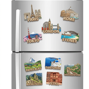 Imán de Refrigerador Personalizado de Recuerdo de Viaje, Resina 3D, Alpes Suizos, Santorini, Machu Picchu, <span class=keywords><strong>Petra</strong></span>, Venta al Por Mayor - Product Image 1
