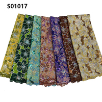 Tissu en dentelle CHOCOO à prix compétitif pour robe de mariée nigériane, tissu en dentelle à sequins pour robe de mariée française, idéal pour les fêtes