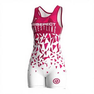 Traje de Lucha Libre de Una Pieza para Mujer, Sublimado, con Logotipo Frontal, Transpirable, con Bloques de Color, Elástico, para Grappling y Práctica - Product Image 3