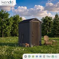 Abri de jardin Kenda APEX 4x6 gris foncé, abri de rangement extérieur, abri de jardin et de rangement pour outils avec porte verrouillable, petit abri de jardin