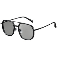 Nouvelles Montures Optiques Unisexe Double Pont 2026 à la Mode, Lunettes Photochromiques Anti-Lumière Bleue avec Verres PC, Montures Carrées