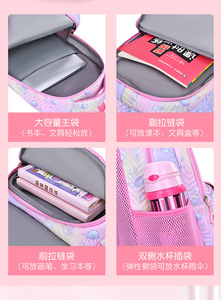 Customizable Large-Capacity 20-36L Girls Primary <b>School</b> <b>Backpack</b> Spine Protection Waterproof Nylon Zipper Closure Fashion - Product Image 2
