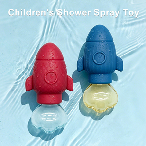 Juguetes de Baño de Silicona con Forma de Cohete Personalizados, Juguetes Educativos para Niños, Juguetes de Agua para la Bañera, Juguetes de Rociado de Agua para Bebés - Product Image 1