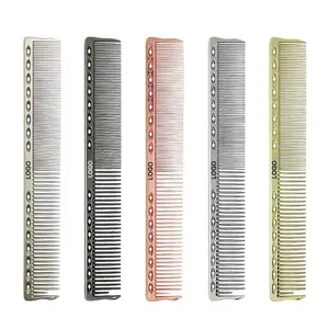 Factory Customized Wholesale Anti-static Stainless Steel Hair Salon Metal Comb Women Hairstyle Aluminum Thin Dense Tooth Combs