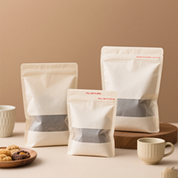 Sac d'aluminium personnalisé en papier kraft blanc Emballage alimentaire écologique Sac debout à fermeture éclair pour les légumes et les aliments au gluten