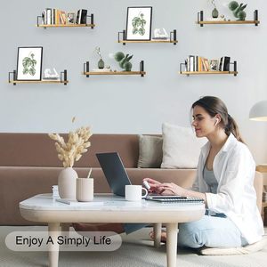 EALLRINEC - Estantes Flotantes Modernos <span class=keywords><strong>de</strong></span> 24 Pulgadas, Fáciles <span class=keywords><strong>de</strong></span> Instalar, Juego <span class=keywords><strong>de</strong></span> 3 Estantes <span class=keywords><strong>de</strong></span> <span class=keywords><strong>Madera</strong></span> Decorativos para Pared, para Sala <span class=keywords><strong>de</strong></span> Estar, Baño, Dormitorio - Product Image 2