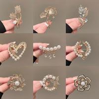 Broche vintage en perles et strass, breloques multifonctionnelles en métal pour chaussures, épingles décoratives pour vêtements, sacs et accessoires de chaussures, vente en gros