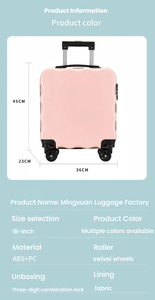 <span class=keywords><strong>Valise</strong></span> à roulettes légère pour enfants <span class=keywords><strong>de</strong></span> 18 pouces avec serrure à code, mignonne <span class=keywords><strong>valise</strong></span> <span class=keywords><strong>de</strong></span> voyage à main, roues 360°, boîte cadeau - Product Image 6