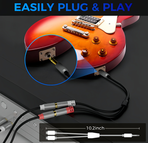 <span class=keywords><strong>Cable</strong></span> Adaptador Divisor en Y de 6.35mm a Doble <span class=keywords><strong>RCA</strong></span>, TRS Estéreo Macho a <span class=keywords><strong>2</strong></span> <span class=keywords><strong>RCA</strong></span> Hembra para Amplificador y Guitarra - Product Image 4