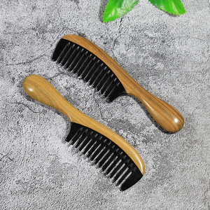 Sandalwood Massage <b>Comb</b> <b>Wide</b> Tooth Large Handle Home Use Wooden Hair Care Tool - Product Image 3