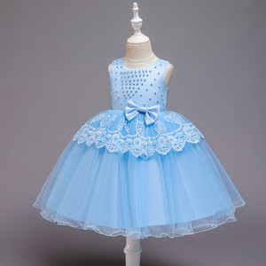 Robe de princesse pour enfants, robe de demoiselle d'honneur en tulle violet et dentelle, coupe trapèze, pour filles - Product Image 2
