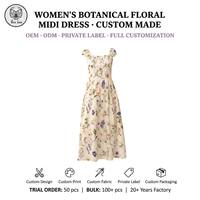 Usine de confection de vêtements sur mesure, robe décontractée pour femmes, acceptation de la taille personnalisée et de l'étiquette de lavage, prise en charge des services OEM et ODM