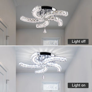 Kaltweiß Sichel förmige Kristall Decken leuchte Edelstahl Basis Wohnzimmer Schlafzimmer Hotel Innen halle Verfügbar Mitte - Product Image 3