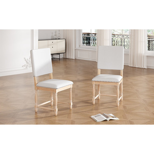 DB TOPMAX Chaises de salle à manger rembourrées 2 pièces traditionnelles vintage avec dossier naturel rembourré - Product Image 1