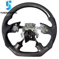 Volant en fibre de carbone à fond plat en cuir perforé compatible avec Honda Accord 7e génération 2003-2007 Acura TSX CL7/CL9 Plug and Play