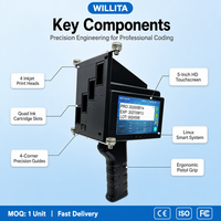 Impresora de inyección de tinta portátil de 10 cm y 5 cm, máquina de codificación pequeña, impresora de inyección de tinta digital de texto para códigos QR y logotipos, cartucho de tinta de 10 cm de altura