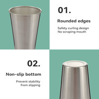 Vente en gros de gobelets en acier inoxydable 304 de 16 oz et 22 oz, verre à boire en métal écologique avec logo personnalisé pour la bière et les jus