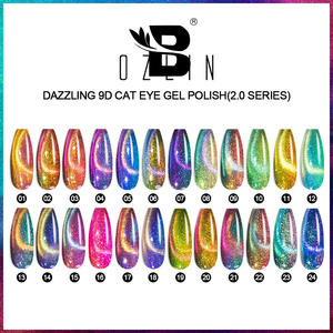 BOZLIN Hema- und TPO-freier Cateye <span class=keywords><strong>Gel</strong></span> Nagellack in <span class=keywords><strong>24</strong></span> Farben – Professioneller Glitter-Flash-Magnet-<span class=keywords><strong>Gel</strong></span>-Nagellack OEM Schimmernder 9D Cat Eye <span class=keywords><strong>Gel</strong></span> Nagellack - Product Image 2