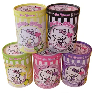 Honge Cute Hello Kitty Pattern Umwelt freundliche Recycling-Papier verpackung Factory Supply auf Lager Einzigartiges Design Papier röhre für Kinder