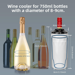 40oz iceless Máy làm lạnh rượu vang xô thép không gỉ đôi Tường trắng chai rượu vang mát cách nhiệt rượu sâm banh bia Xô đá - Product Image 3