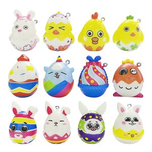 ไข่อีสเตอร์ PU รุ่นใหม่ ซีรีส์ 2 ของเล่นบีบคลายเครียดแบบคืนตัวช้า พวงกุญแจ DIY ของเล่นเปลือกไข่ สำหรับเด็กอายุ 5 ถึง 7 ปี ใช้ได้ทั้งเด็กชายและเด็กหญิง - Product Image 4