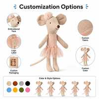Peluches personnalisées OEM, poupée souris en tissu ballerine avec tutu, animaux en peluche personnalisés, jouets en peluche pour enfants, vente en gros de jouets pour enfants, CE