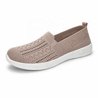 2026 Logo Personnalisé Femme Mocassins Flyknit Maille Ajurée Slip On Ballerines Légères Confort Chaussures De Marche