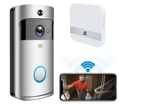 HD المنزل الذكي الأمن شقة حلقة واي فاي إنترفون جرس الباب الهاتف كاميرا لا سلكية جرس باب يتضمن شاشة عرض فيديو