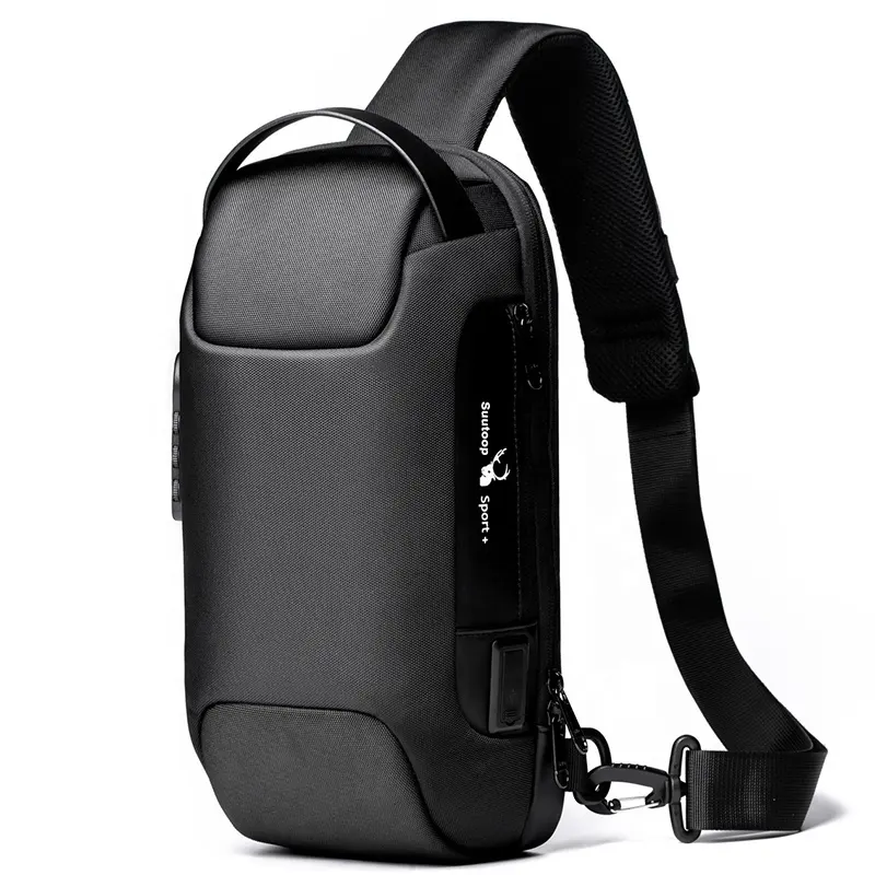 Men Waterproof Usb Oxford Crossbody Anti-theft Shoulder Sling Multifunction Short Travel Messenger Chest Pack Bag for Male
