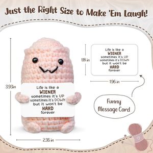 Handmade Positive Dick Christmas White <b>Elephant</b> <b>Gifts</b> for Adults Funny Wiener Crochet with Card Weird Stuff Friend Coworker <b>Gift</b> - Product Image 4