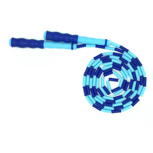 Corde à sauter en PVC avec perles pour exercices de Fitness, segmentée, pour enfants et adultes, colorée, souple et perlée - Product Image 2
