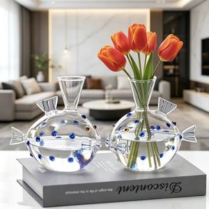 Jarrón de Vidrio en Forma de Pez Burbuja, Transparente, Decorativo, para Flores Hidropónicas, Ideal para la Sala de Estar y la Mesa de Centro - Product Image 5