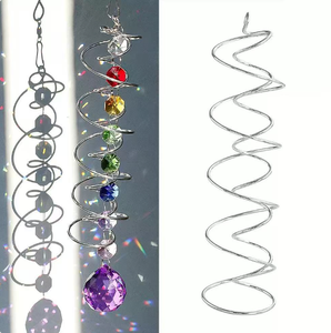 Bola de Cristal Decorativa con Cola en Espiral Estilo Art Deco, Atrapasueños para Ventana Interior/Exterior, Decoración del Hogar - Product Image 2
