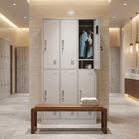Casiers de rangement métalliques à 6 portes avec serrure électronique pour vestiaire, atelier et bureau à domicile, pour vêtements et bagages